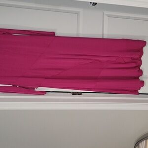 Soft Surroundings Pink Maxi Dress Haylee Asymmetrical Chiffon Trim Size M